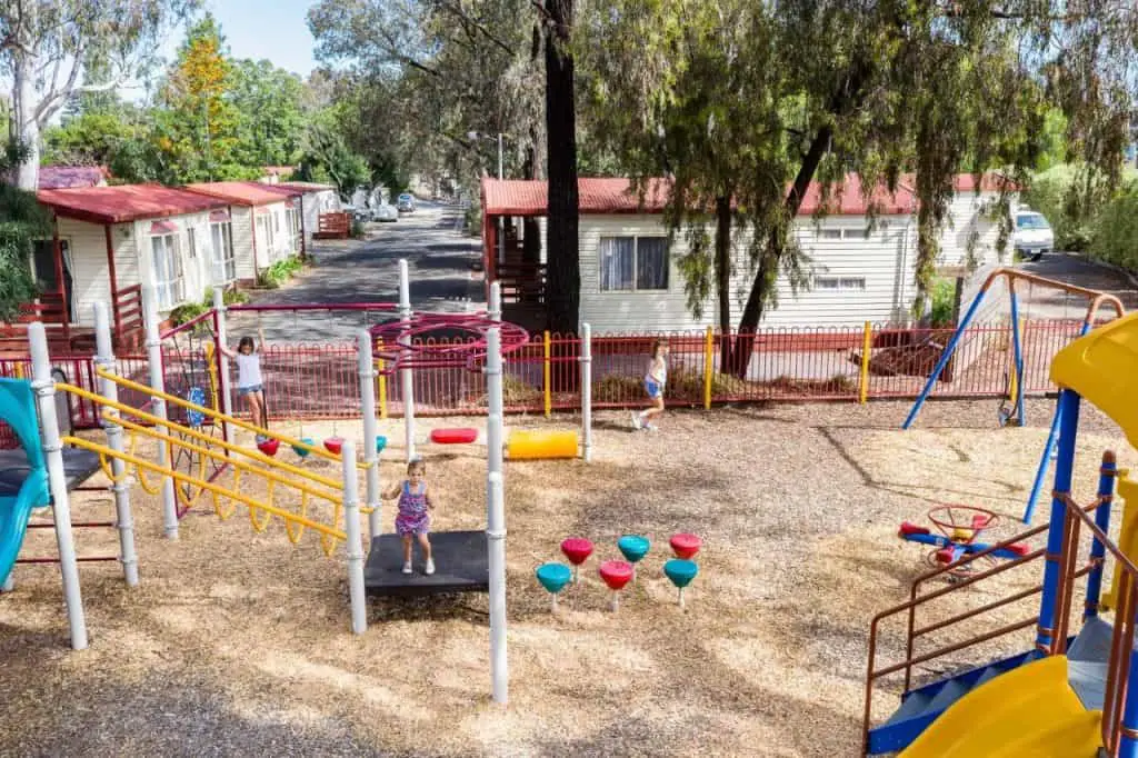 Kids' playground at Barwon River Holiday Park Geelong.