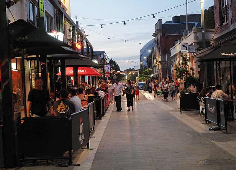 Some of the best restaurants in Geelong along Little Malop Street.