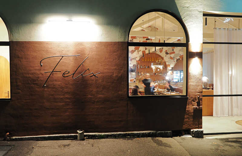 Felix restaurant in Geelong sign with a view of diners through the window.