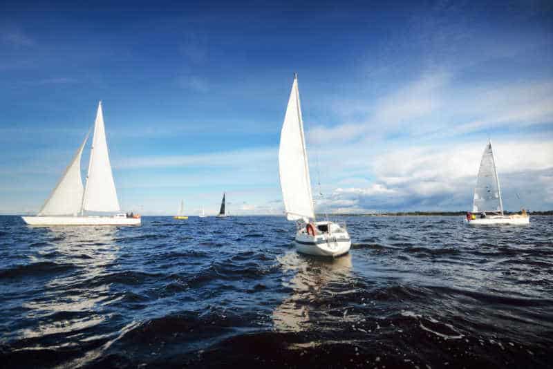 Racing sail boats at the Festival of Sails