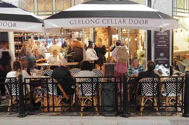 People enjoying a night out at Geelong Cellar Door in Little Malop Street Geelong.