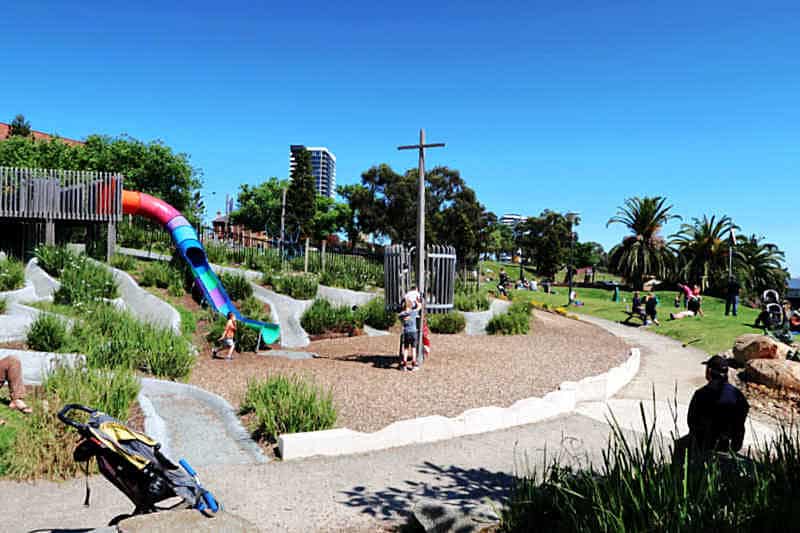 Pic of kids playing at the Poppy Kettle Playground in Geelong.