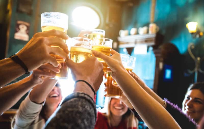 Toasting with beer at one of the top Geelong pubs.