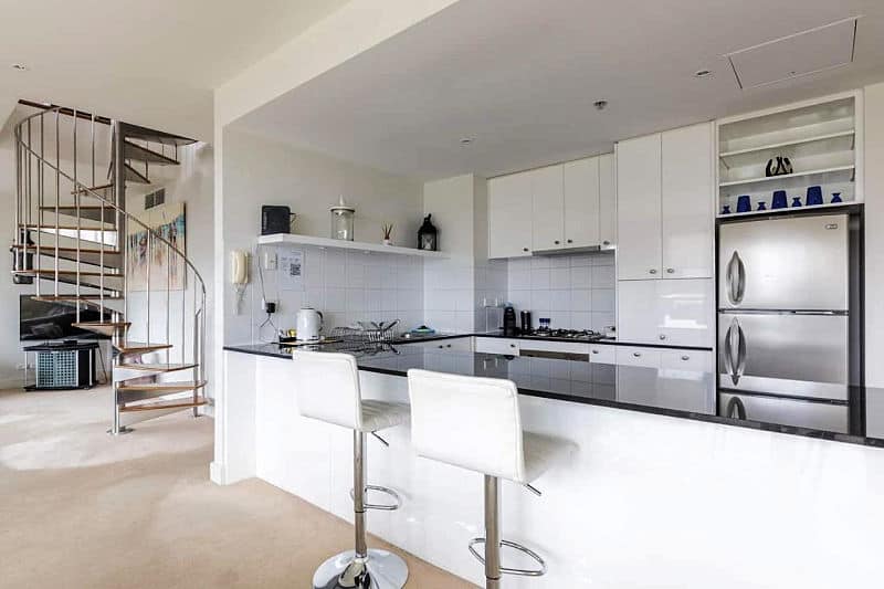Geelong waterfront penthouse apartment kitchen.