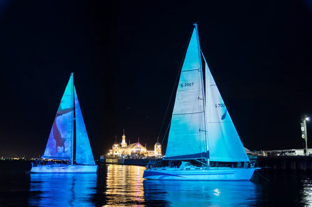 Siren Song light projection from Whit Night Geelong