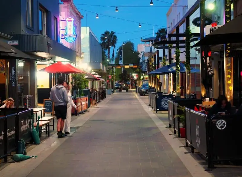 View of the Little Malop Street restaurants.