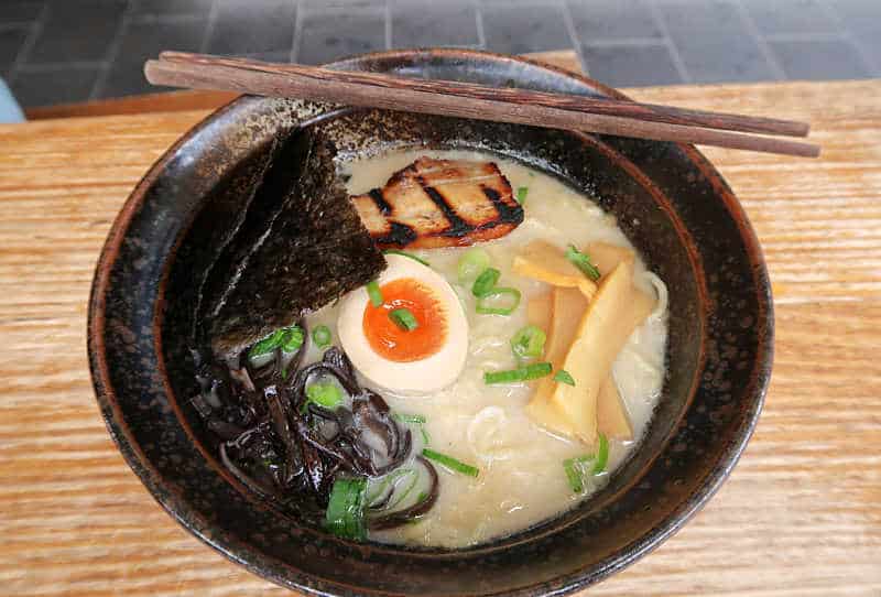 A bowl of ramen from Sober Ramen restaurant in Little Malop Street Geelong.