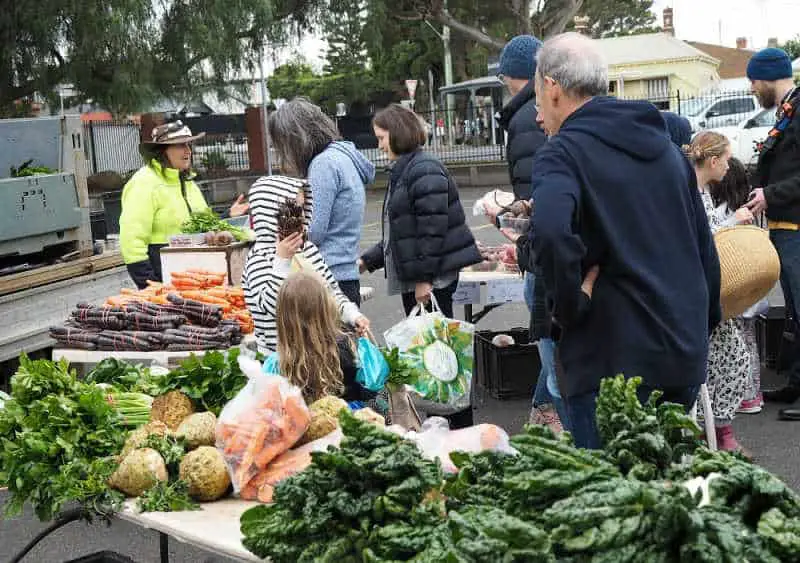 Fresh veggies at South Geelong Farmers Market.