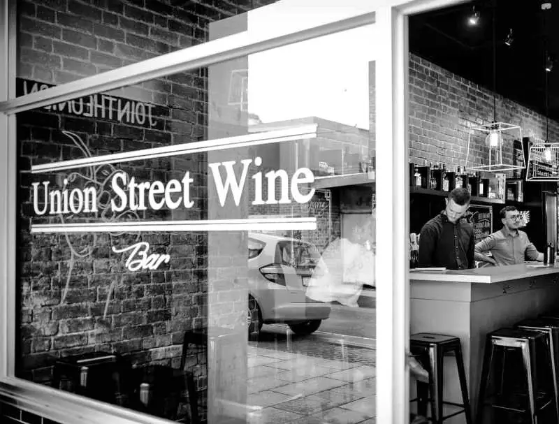 Black and white image of Union Street Wine Bar Geelong