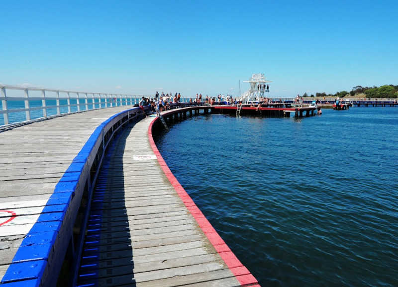 Image of the Geelong Waterfront Promenade boardwalk.