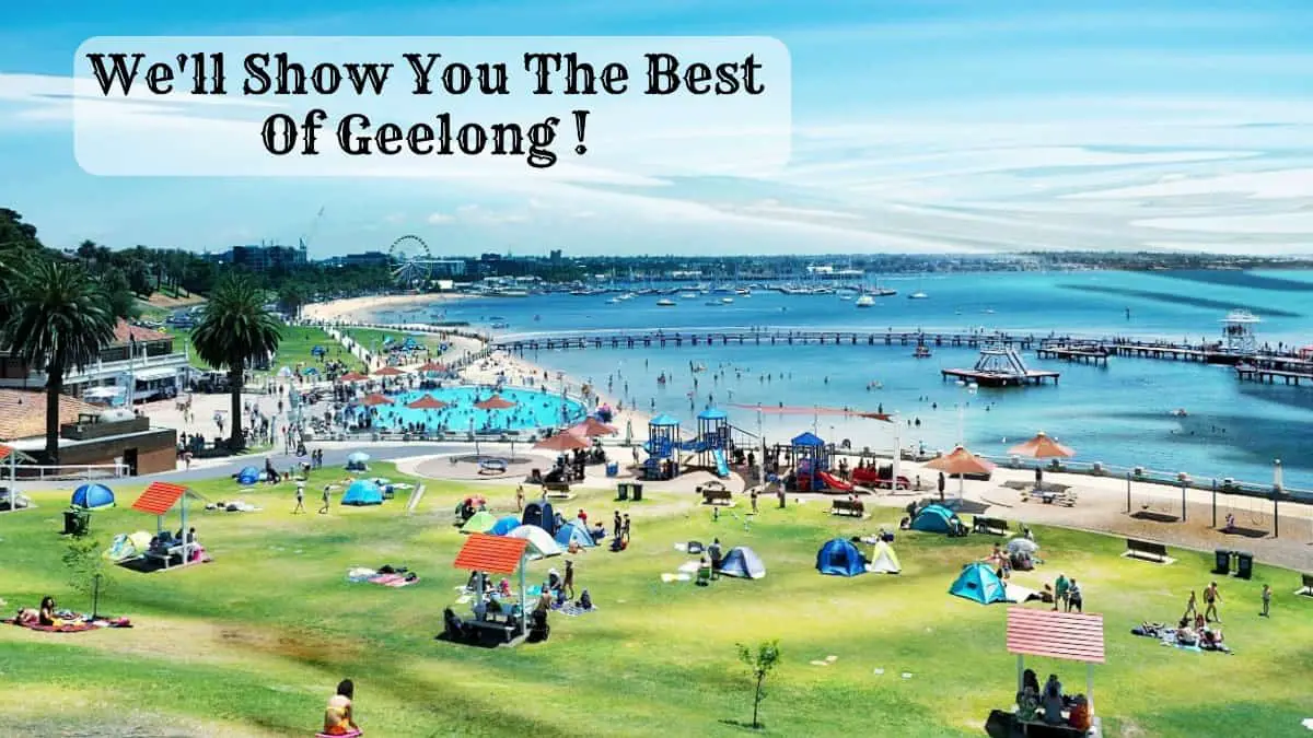 Image of people having fun at Eastern Beach Geelong Australia with the Giant Sky Wheel in the background.